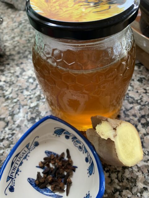Ginger, honey, cloves