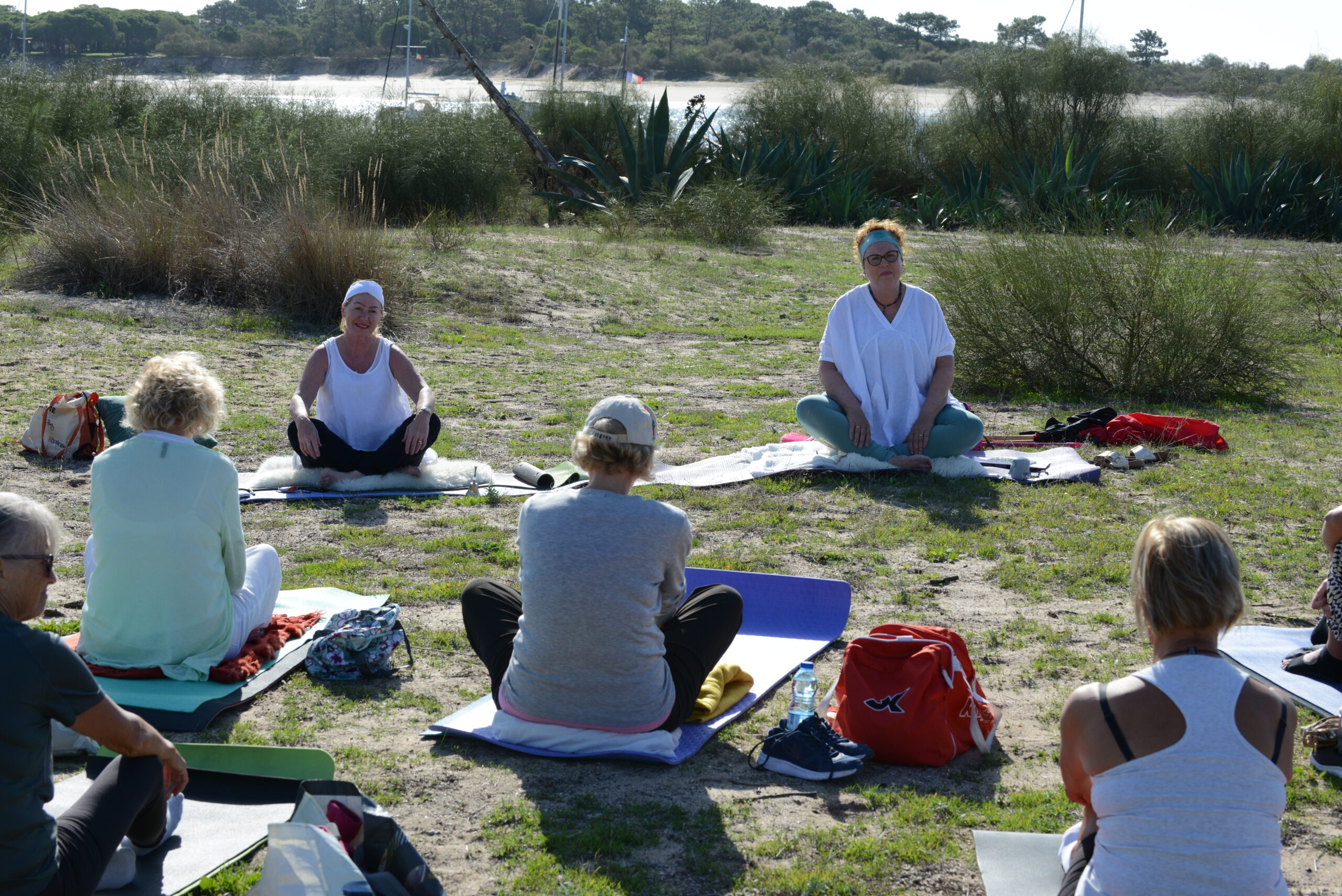 outdoor yoga teacher